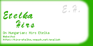 etelka hirs business card